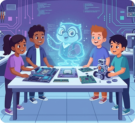 Happy children learning